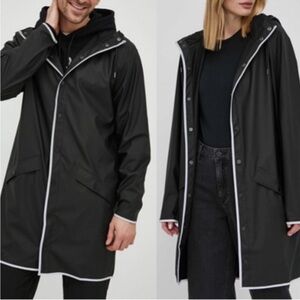 RAINS Long Jacket black Reflective medium